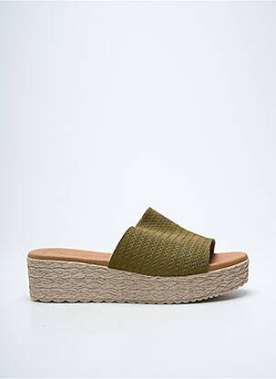 Mules/sabots talon compensé talon de 4 à 6cm vert EVA FRUTOS femme