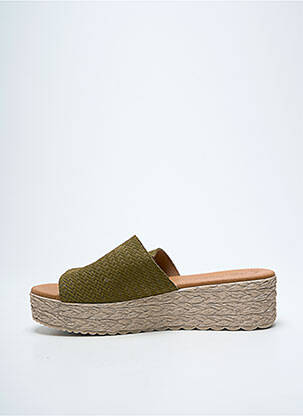 Mules/sabots bout ouvert talon de 4 à 6cm vert EVA FRUTOS femme