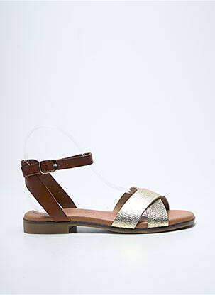 Sandales/nu pieds chiquet talon plat jusqu'à 3cm or EVA FRUTOS femme