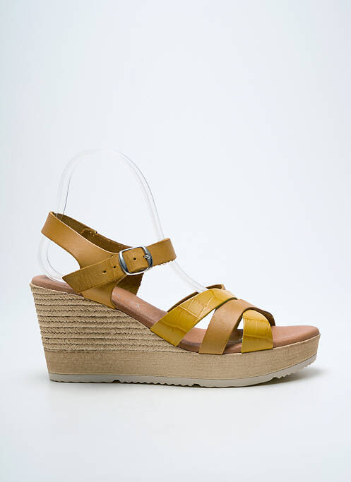 Sandales/nu pieds talon compensé talon de 7 à 9cm jaune EVA FRUTOS femme