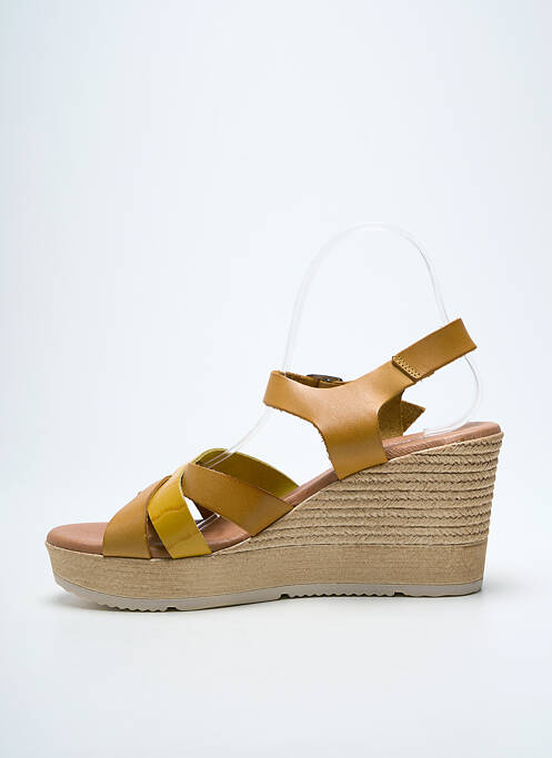 Sandales/nu pieds talon compensé talon de 7 à 9cm jaune EVA FRUTOS femme