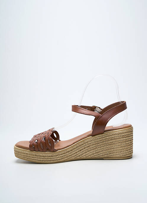 Sandales/nu pieds matière lisse talon de 4 à 6cm marron EVA FRUTOS femme