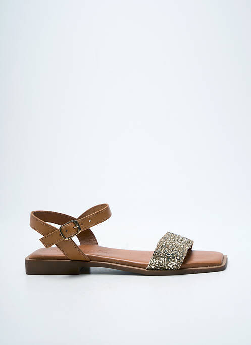 Sandales/nu pieds chiquet talon plat jusqu'à 3cm or EVA FRUTOS femme