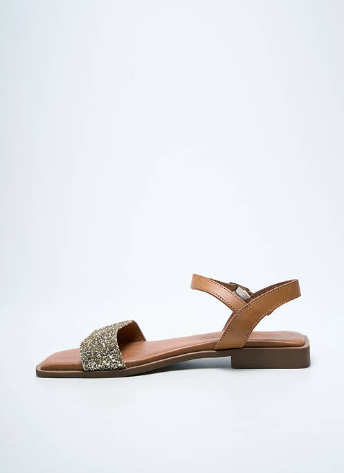 Sandales/nu pieds chiquet talon plat jusqu'à 3cm or EVA FRUTOS femme