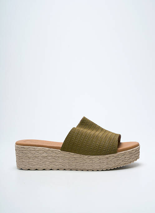 Mules/sabots talon compensé talon de 4 à 6cm vert EVA FRUTOS femme