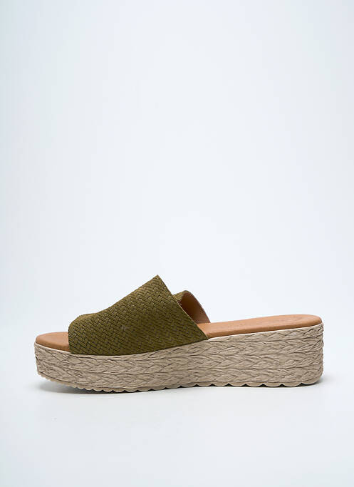 Mules/sabots talon compensé talon de 4 à 6cm vert EVA FRUTOS femme