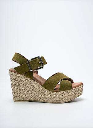Sandales/nu pieds talon compensé talon de 7 à 9cm vert EVA FRUTOS femme