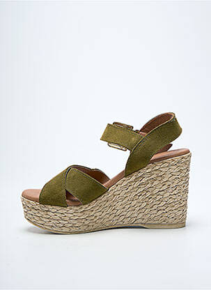 Sandales/nu pieds talon compensé talon de 7 à 9cm vert EVA FRUTOS femme