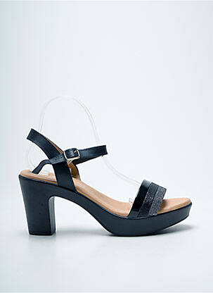 Sandales/nu pieds matière lisse talon de 7 à 9cm noir EVA FRUTOS femme