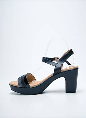 Sandales/nu pieds matière lisse talon de 7 à 9cm noir EVA FRUTOS femme