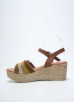 Sandales/nu pieds tissage satiné talon de 4 à 6cm marron EVA FRUTOS femme