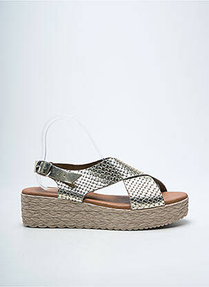 Sandales/nu pieds tissage satiné talon de 4 à 6cm or EVA FRUTOS femme