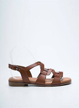 Sandales/nu pieds chiquet talon plat jusqu'à 3cm marron EVA FRUTOS femme
