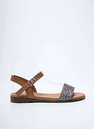 Sandales/nu pieds chiquet talon plat jusqu'à 3cm marron EVA FRUTOS femme