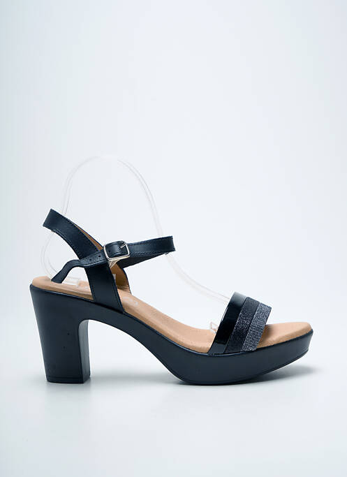 Sandales/nu pieds matière lisse talon de 7 à 9cm noir EVA FRUTOS femme