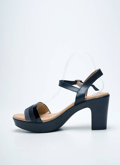 Sandales/nu pieds matière lisse talon de 7 à 9cm noir EVA FRUTOS femme