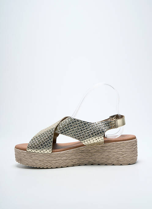 Sandales/nu pieds tissage satiné talon de 4 à 6cm or EVA FRUTOS femme