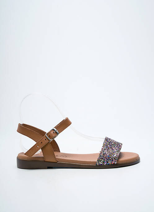 Sandales/nu pieds chiquet talon plat jusqu'à 3cm marron EVA FRUTOS femme