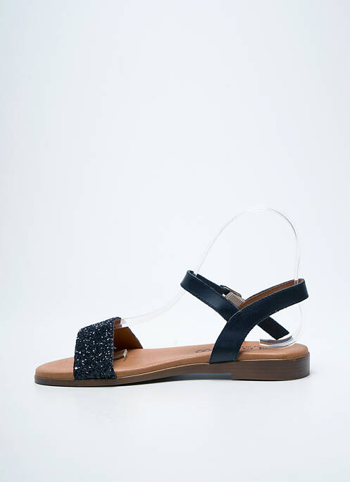 Sandales/nu pieds chiquet talon plat jusqu'à 3cm noir EVA FRUTOS femme