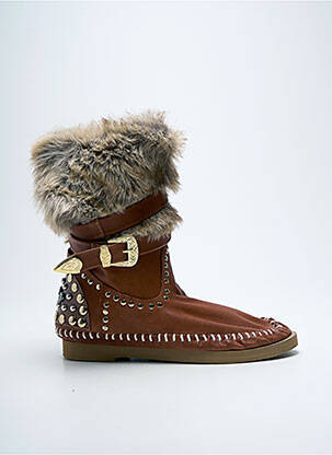 Bottines/boots nubuck talon plat jusqu'à 3cm marron N°11 femme