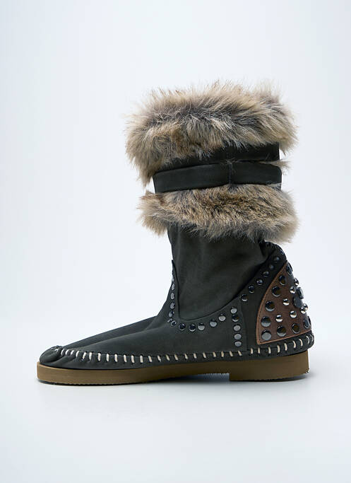 Bottines/boots nubuck talon plat jusqu'à 3cm vert N°11 femme