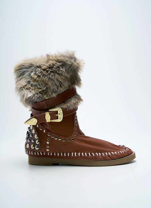 Bottines/boots nubuck talon plat jusqu'à 3cm marron N°11 femme