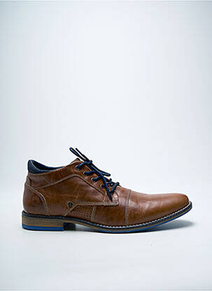Bottines/boots tissage satiné talon bas marron BULLBOXER homme
