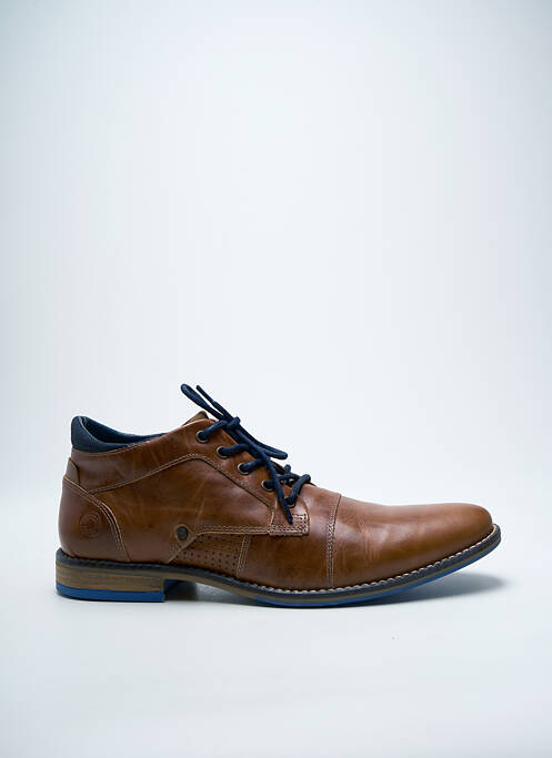 Bottines/boots tissage satiné talon bas marron BULLBOXER homme