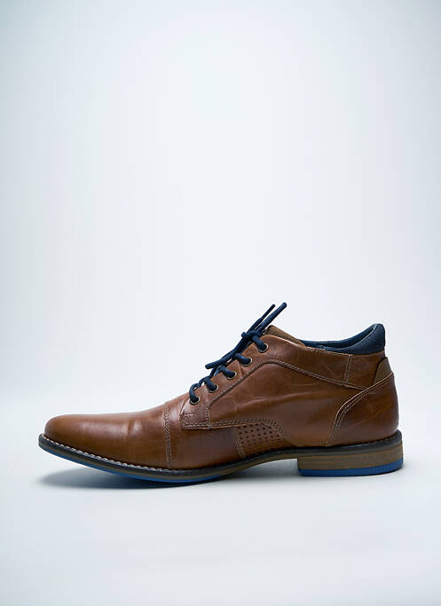 Bottines/boots tissage satiné talon bas marron BULLBOXER homme