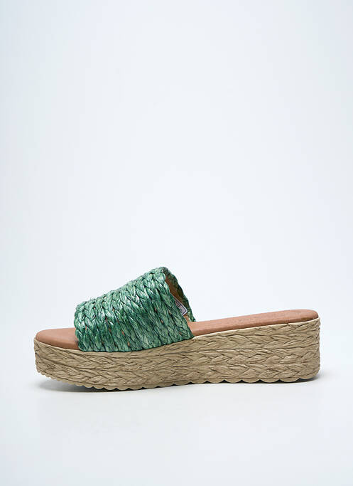 Mules/sabots talon compensé talon de 4 à 6cm vert EVA FRUTOS femme