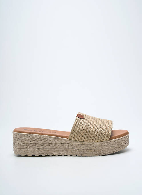 Mules/sabots talon compensé talon de 4 à 6cm beige EVA FRUTOS femme