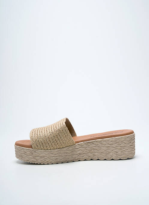 Mules/sabots talon compensé talon de 4 à 6cm beige EVA FRUTOS femme