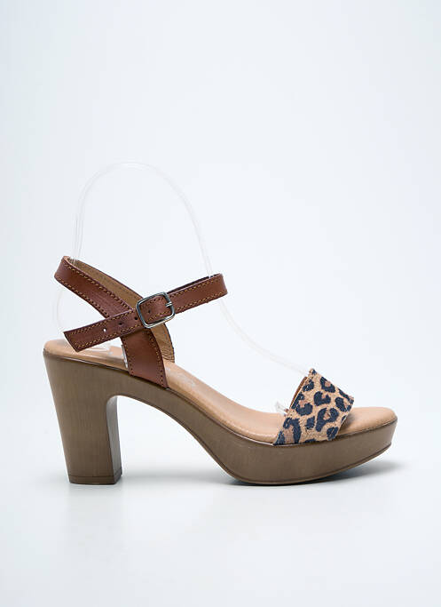 Sandales/nu pieds talon bottier talon de 7 à 9cm marron EVA FRUTOS femme