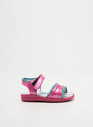 Sandales/nu pieds tissage vernis bout ouvert rose POM D'API fille