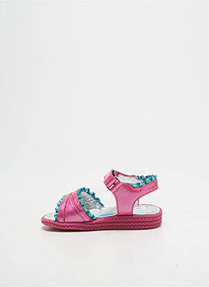 Sandales/nu pieds tissage vernis bout ouvert rose POM D'API fille