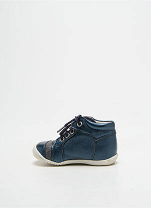 Bottillons tissage satiné bout rond bleu GBB fille