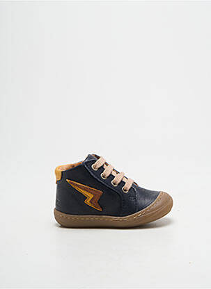 Bottillons fermeture zip et lacets bout rond bleu GBB garçon