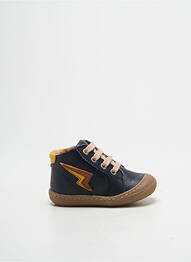 Bottillons fermeture zip et lacets bout rond bleu GBB garcon