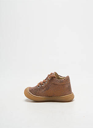 Bottillons tissage satiné bout rond marron BELLAMY fille