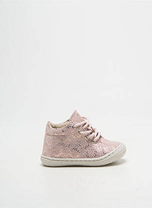 Bottillons tissage satiné bout rond rose BELLAMY fille