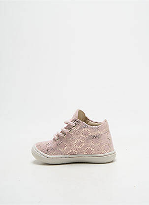 Bottillons tissage satiné bout rond rose BELLAMY fille