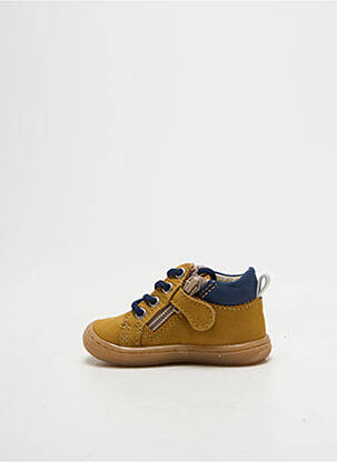 Bottillons fermeture zip et lacets bout rond jaune BELLAMY garçon