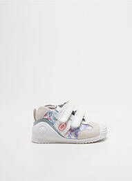 Baskets matière lisse bout rond blanc BIOMECANICS fille