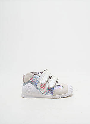 Baskets matière lisse bout rond blanc BIOMECANICS fille