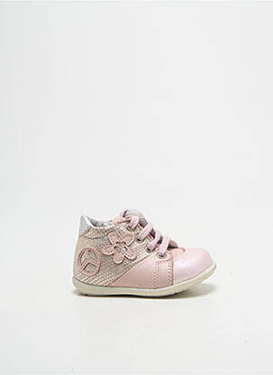 Bottillons tissage satiné bout rond rose LITTLE MARY fille