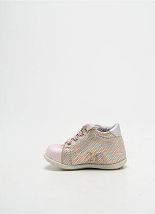 Bottillons tissage satiné bout rond rose LITTLE MARY fille