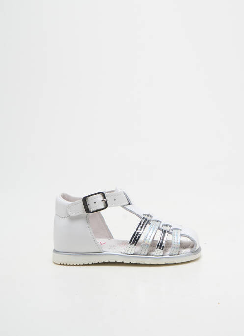 Sandales/nu pieds tissage vernis bout rond blanc BOPY fille