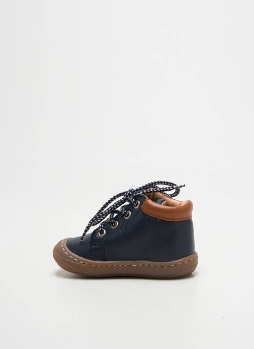 Bottillons tissage satiné bout rond bleu GBB garcon
