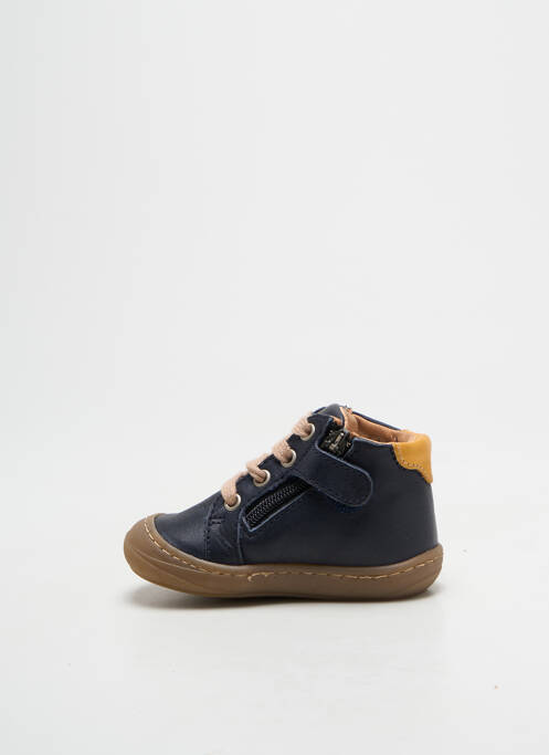 Bottillons fermeture zip et lacets bout rond bleu GBB garcon
