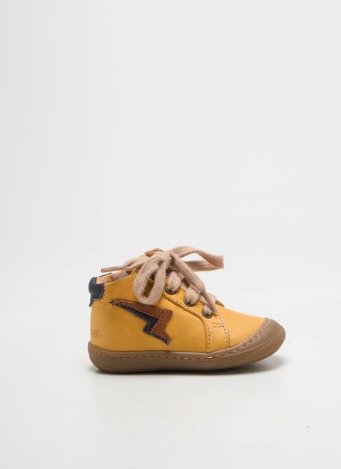 Bottillons semelle amovible bout rond jaune GBB garcon